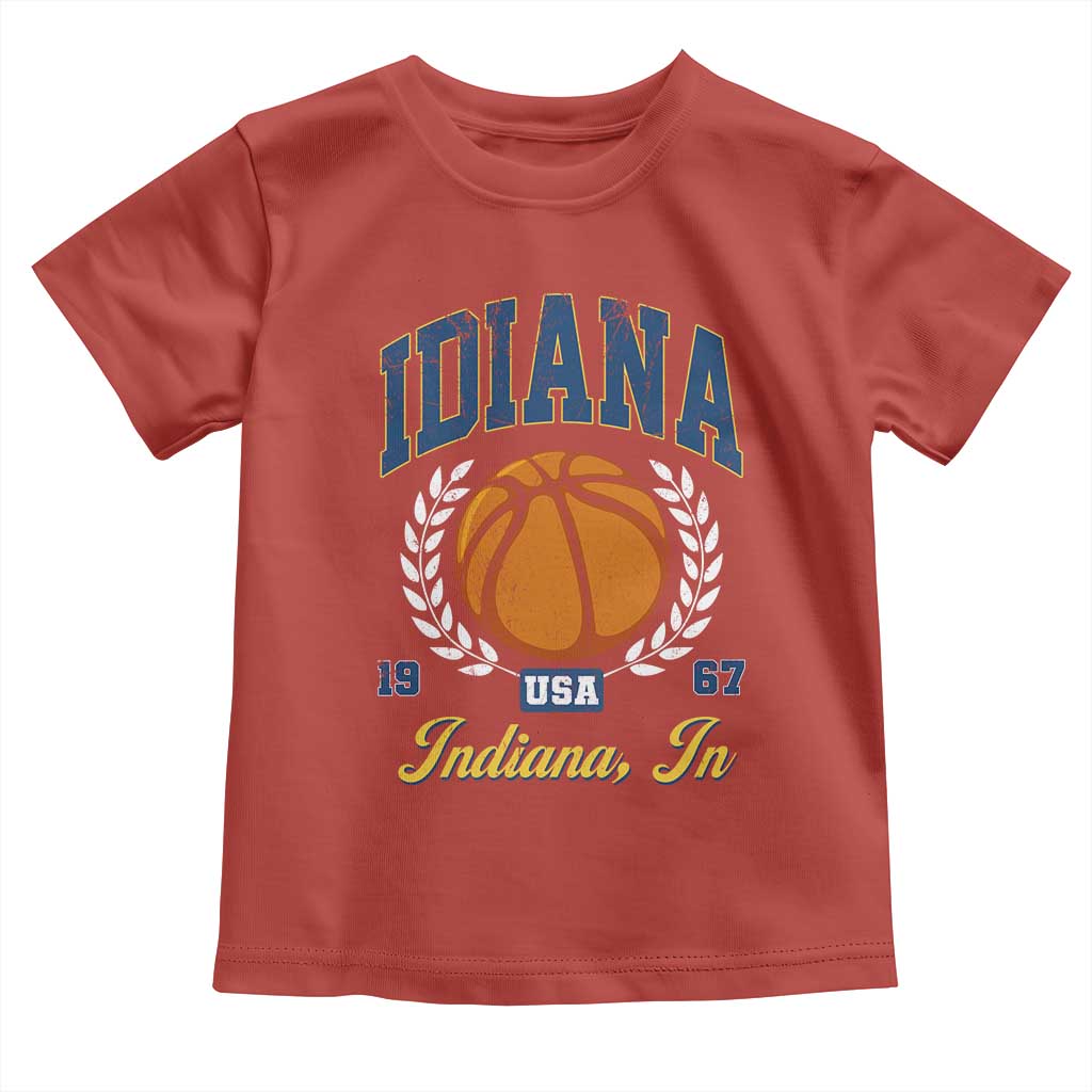 Vintage Indiana Basketball Graphic Toddler T Shirt Retro 1967 Sports Indianapolis IN Fan