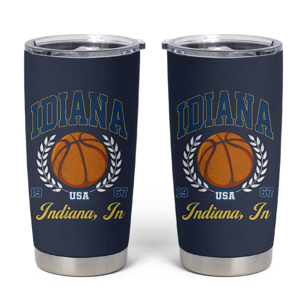 Vintage Indiana Basketball Graphic Tumbler Cup Retro 1967 Sports Indianapolis IN Fan