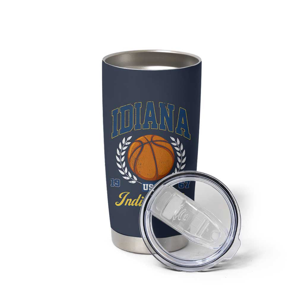 Vintage Indiana Basketball Graphic Tumbler Cup Retro 1967 Sports Indianapolis IN Fan