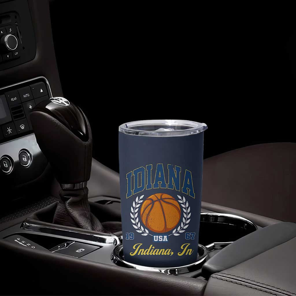 Vintage Indiana Basketball Graphic Tumbler Cup Retro 1967 Sports Indianapolis IN Fan