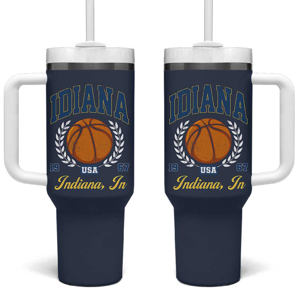 Vintage Indiana Basketball Graphic Tumbler With Handle Retro 1967 Sports Indianapolis IN Fan