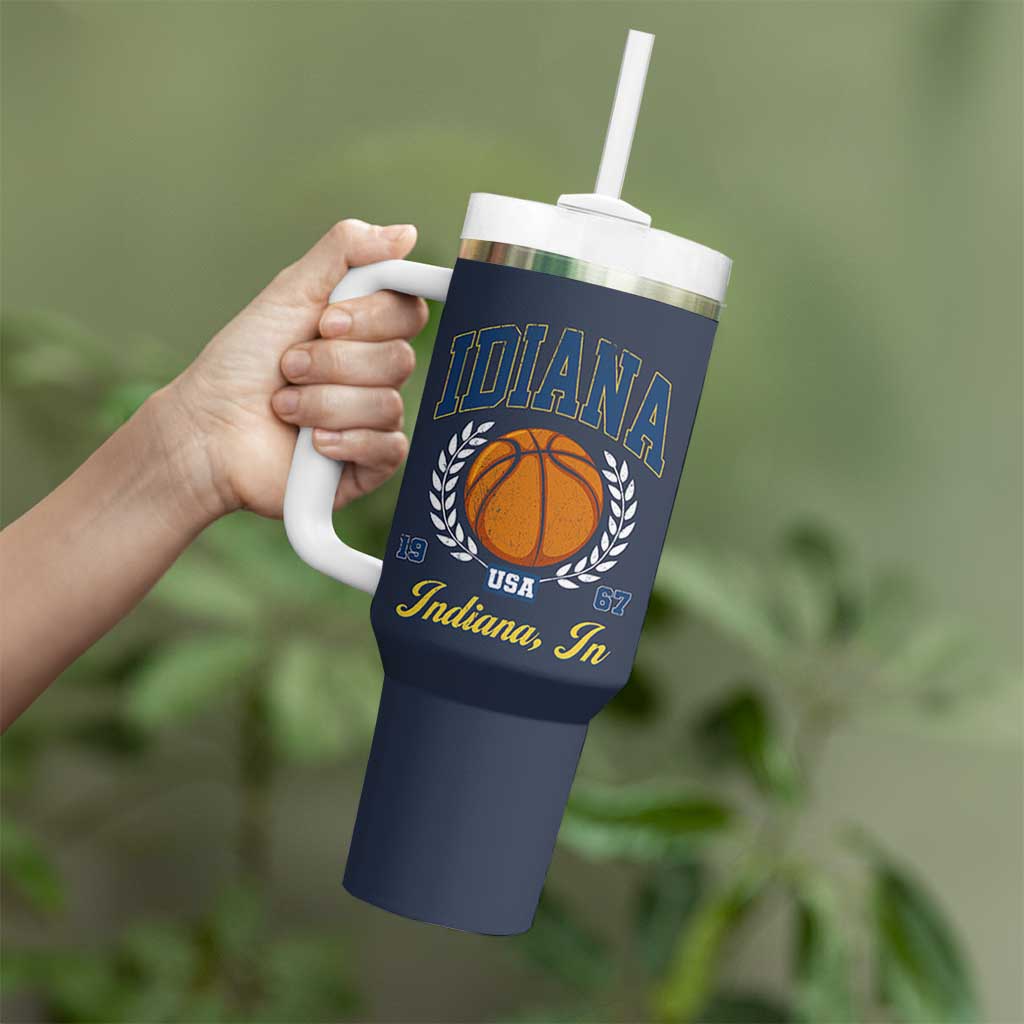 Vintage Indiana Basketball Graphic Tumbler With Handle Retro 1967 Sports Indianapolis IN Fan
