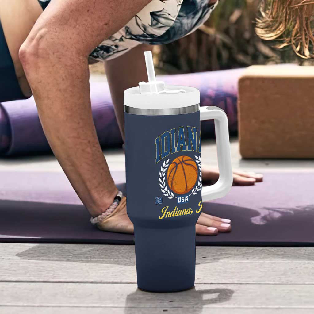 Vintage Indiana Basketball Graphic Tumbler With Handle Retro 1967 Sports Indianapolis IN Fan