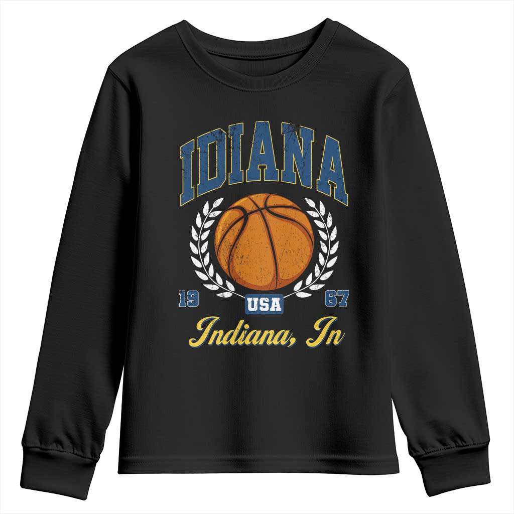 Vintage Indiana Basketball Graphic Youth Sweatshirt Retro 1967 Sports Indianapolis IN Fan