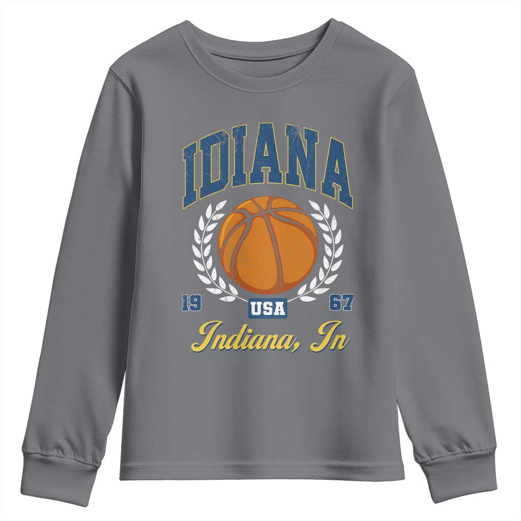 Vintage Indiana Basketball Graphic Youth Sweatshirt Retro 1967 Sports Indianapolis IN Fan