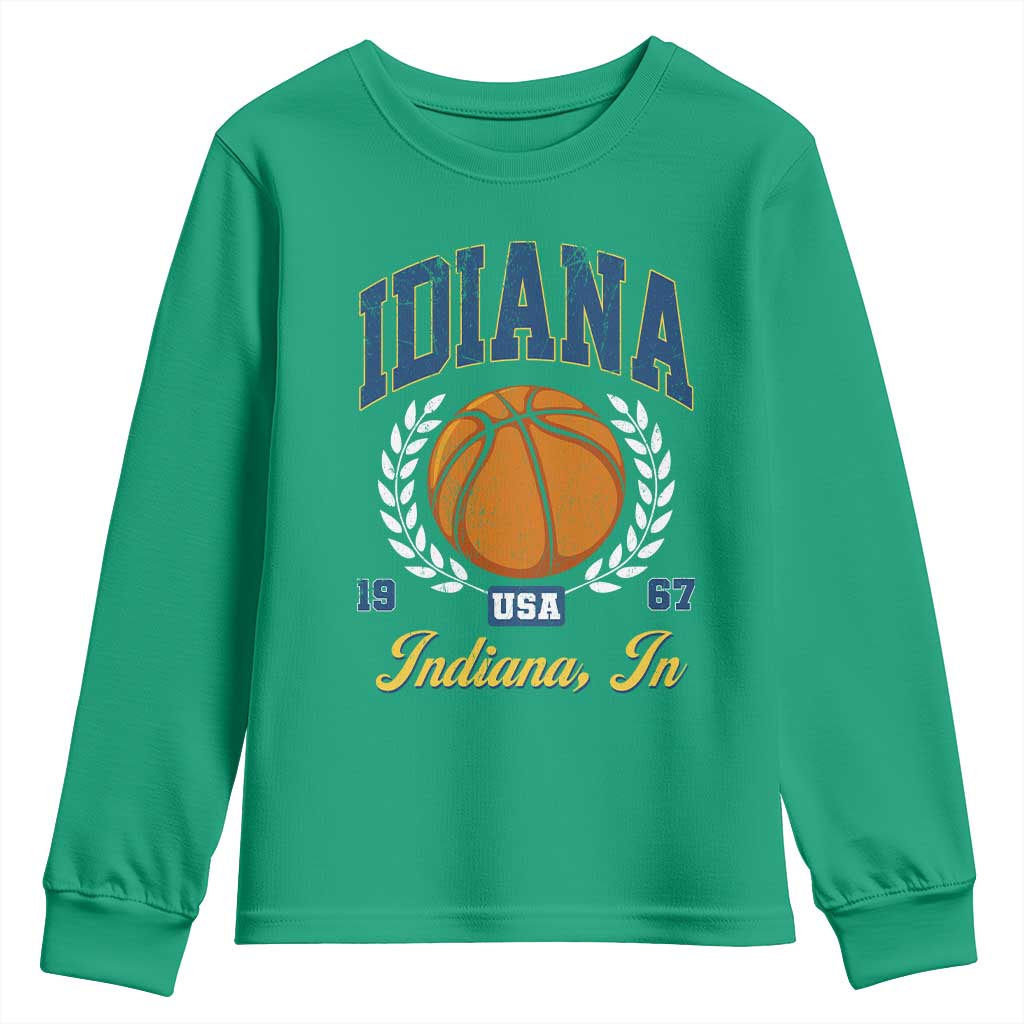 Vintage Indiana Basketball Graphic Youth Sweatshirt Retro 1967 Sports Indianapolis IN Fan