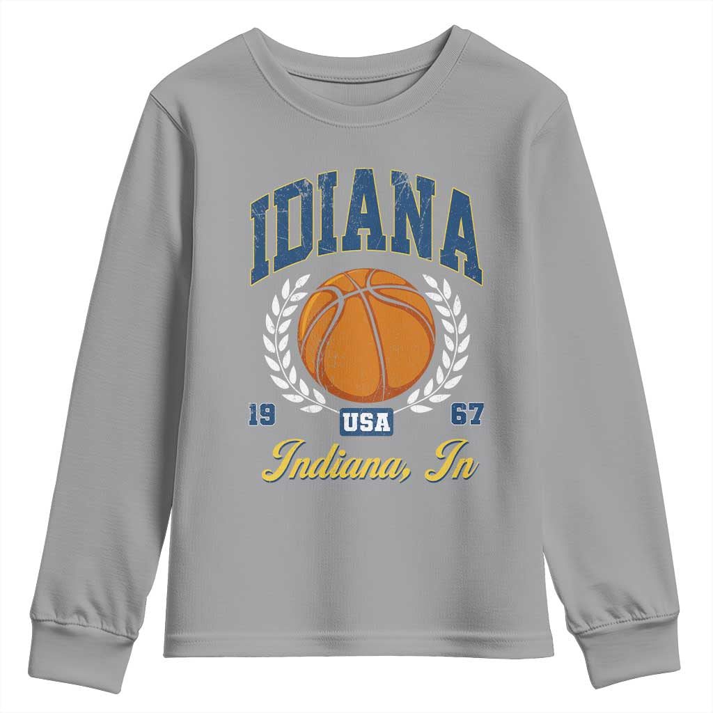 Vintage Indiana Basketball Graphic Youth Sweatshirt Retro 1967 Sports Indianapolis IN Fan