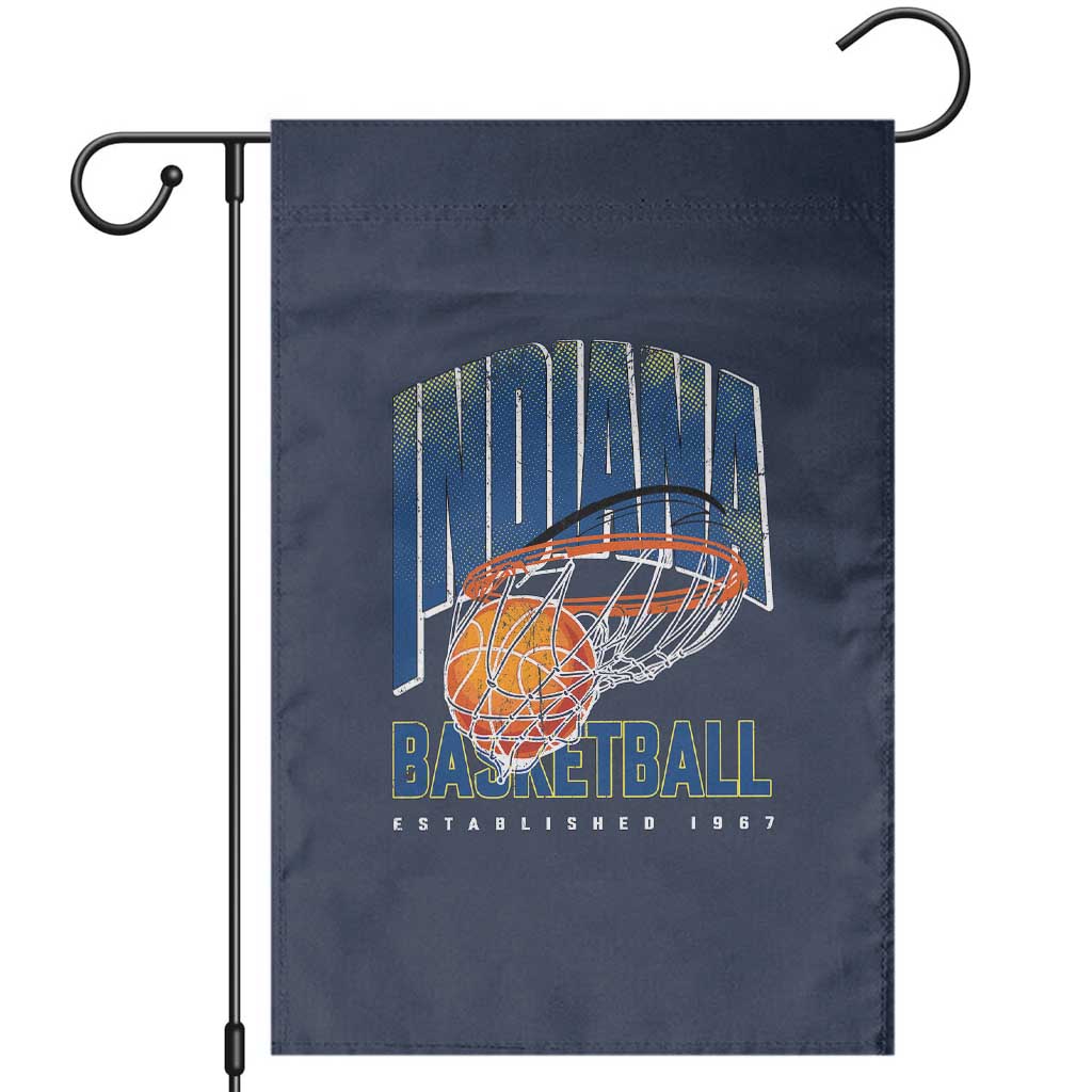Indiana Basketball Throwback Garden Flag Retro Hoop Graphic for IN Fans Since 1967