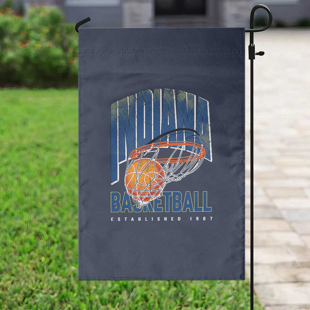Indiana Basketball Throwback Garden Flag Retro Hoop Graphic for IN Fans Since 1967