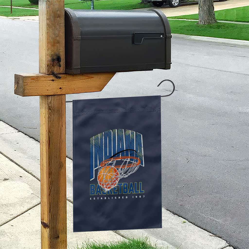Indiana Basketball Throwback Garden Flag Retro Hoop Graphic for IN Fans Since 1967