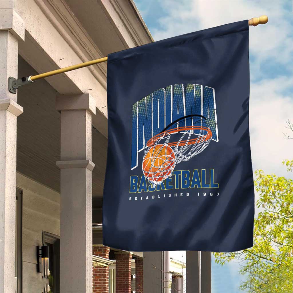 Indiana Basketball Throwback Garden Flag Retro Hoop Graphic for IN Fans Since 1967