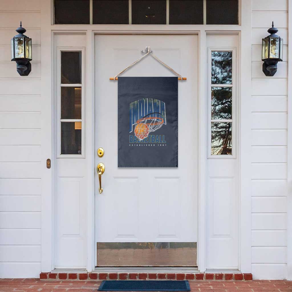 Indiana Basketball Throwback Garden Flag Retro Hoop Graphic for IN Fans Since 1967