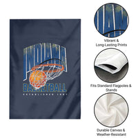 Indiana Basketball Throwback Garden Flag Retro Hoop Graphic for IN Fans Since 1967