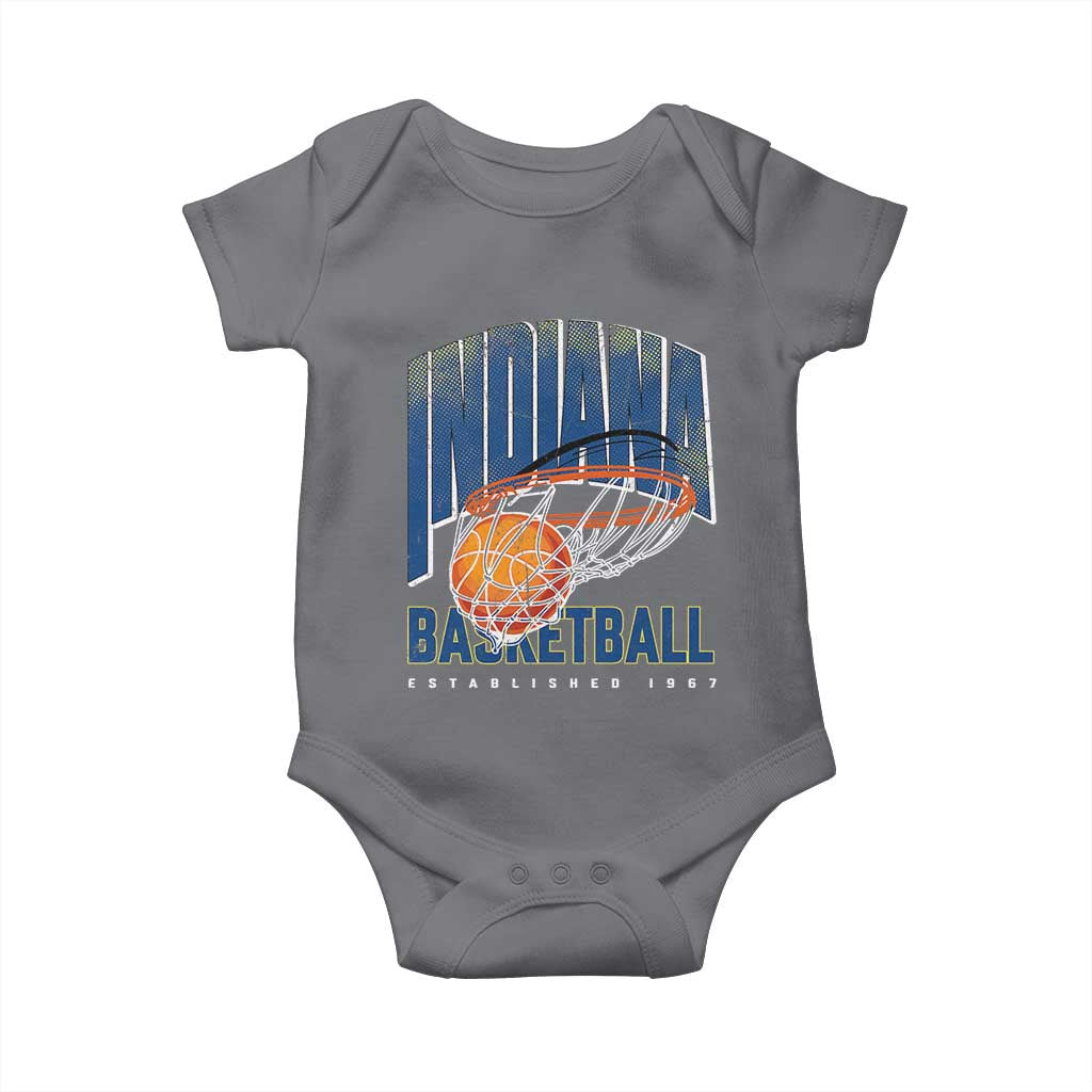 Indiana Basketball Throwback Baby Onesie Retro Hoop Graphic for IN Fans Since 1967