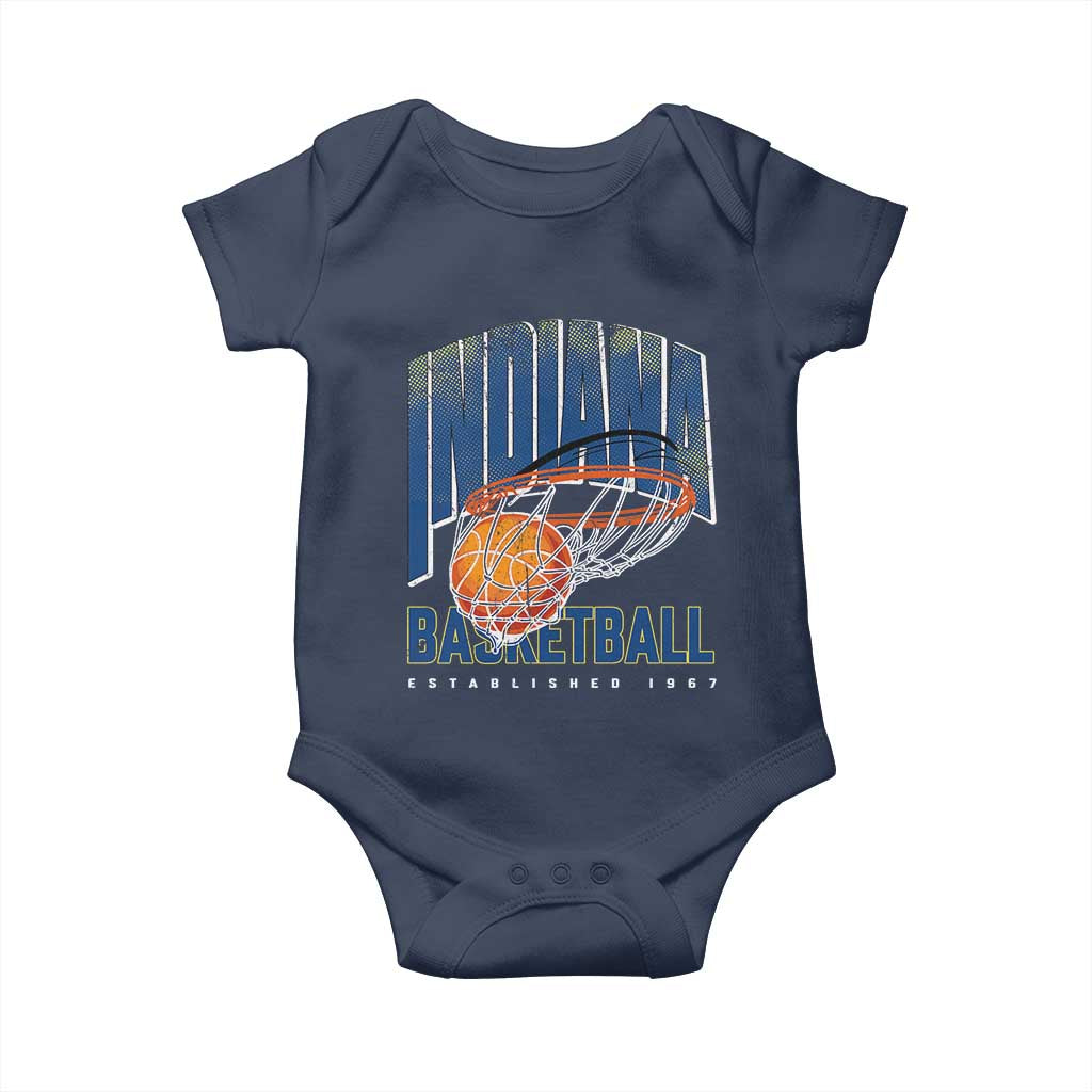 Indiana Basketball Throwback Baby Onesie Retro Hoop Graphic for IN Fans Since 1967
