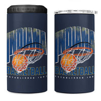 Indiana Basketball Throwback 4 in 1 Can Cooler Tumbler Retro Hoop Graphic for IN Fans Since 1967