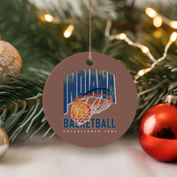 Indiana Basketball Throwback Ceramic Ornament Retro Hoop Graphic for IN Fans Since 1967