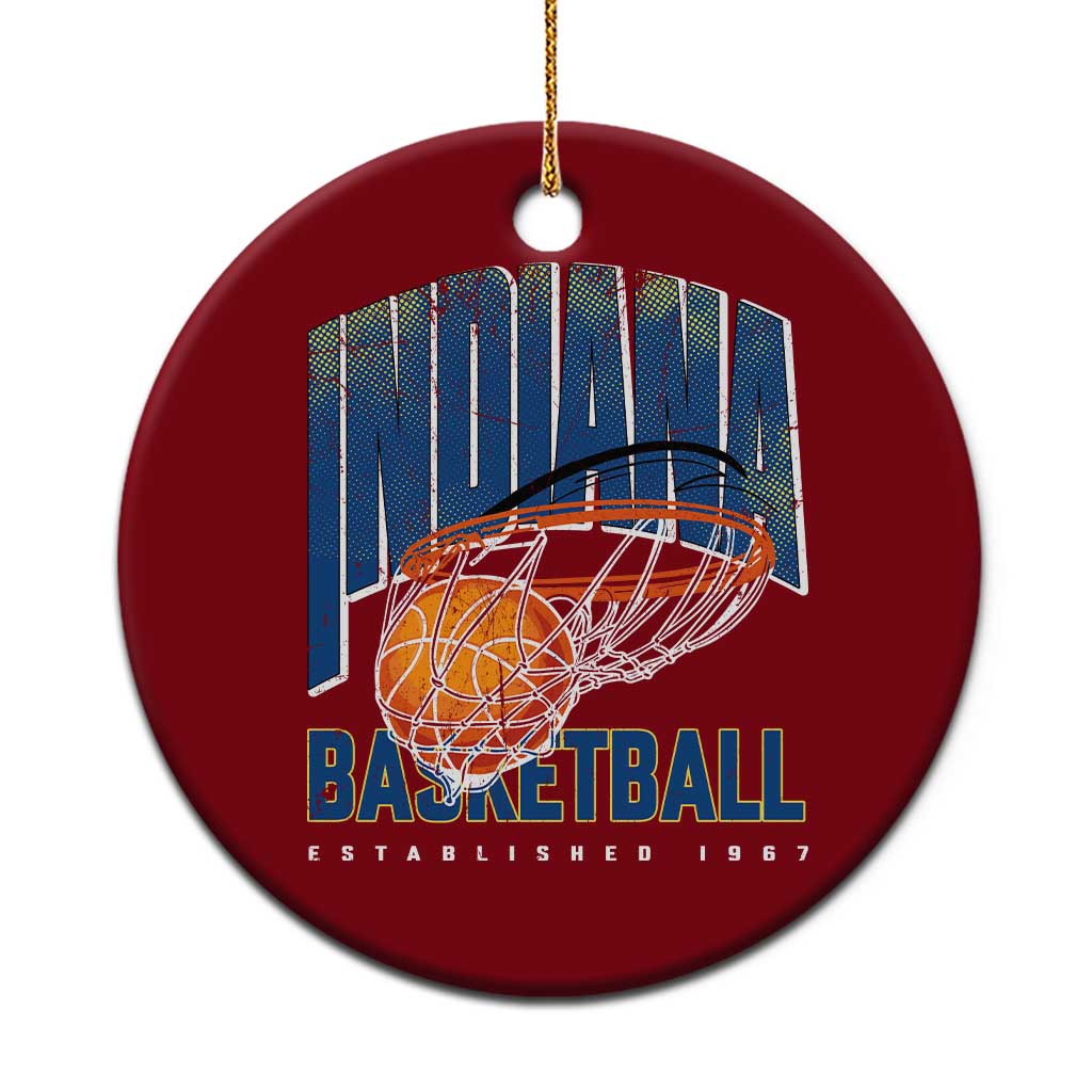 Indiana Basketball Throwback Ceramic Ornament Retro Hoop Graphic for IN Fans Since 1967
