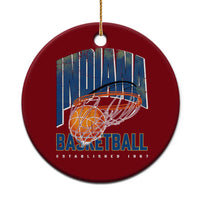 Indiana Basketball Throwback Ceramic Ornament Retro Hoop Graphic for IN Fans Since 1967