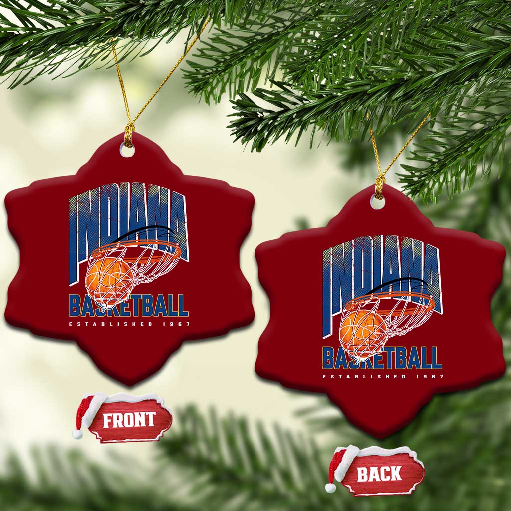 Indiana Basketball Throwback Ceramic Ornament Retro Hoop Graphic for IN Fans Since 1967