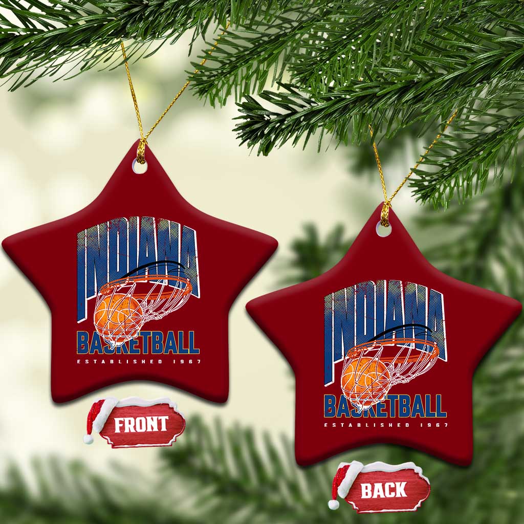 Indiana Basketball Throwback Ceramic Ornament Retro Hoop Graphic for IN Fans Since 1967