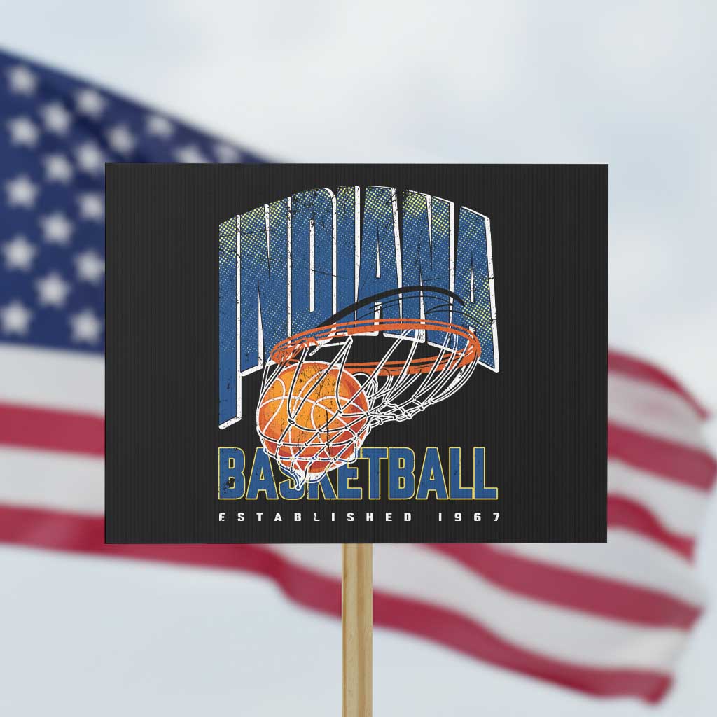 Indiana Basketball Throwback Protest Sign Retro Hoop Graphic for IN Fans Since 1967