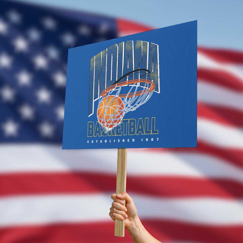 Indiana Basketball Throwback Protest Sign Retro Hoop Graphic for IN Fans Since 1967
