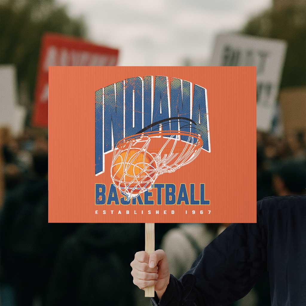 Indiana Basketball Throwback Protest Sign Retro Hoop Graphic for IN Fans Since 1967