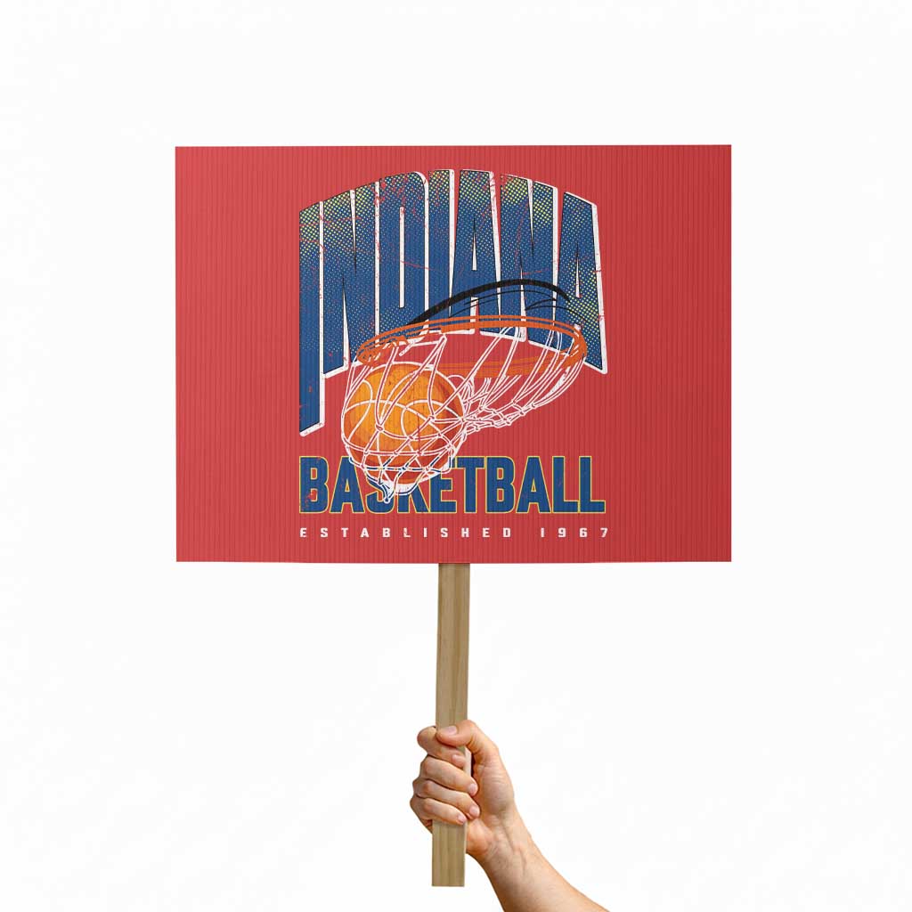 Indiana Basketball Throwback Protest Sign Retro Hoop Graphic for IN Fans Since 1967