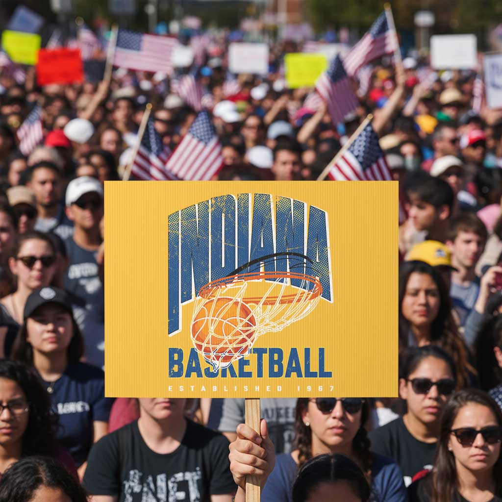 Indiana Basketball Throwback Protest Sign Retro Hoop Graphic for IN Fans Since 1967