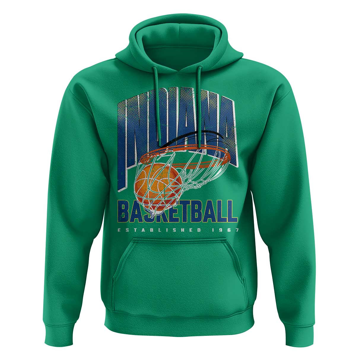 Indiana Basketball Throwback Hoodie Retro Hoop Graphic for IN Fans Since 1967