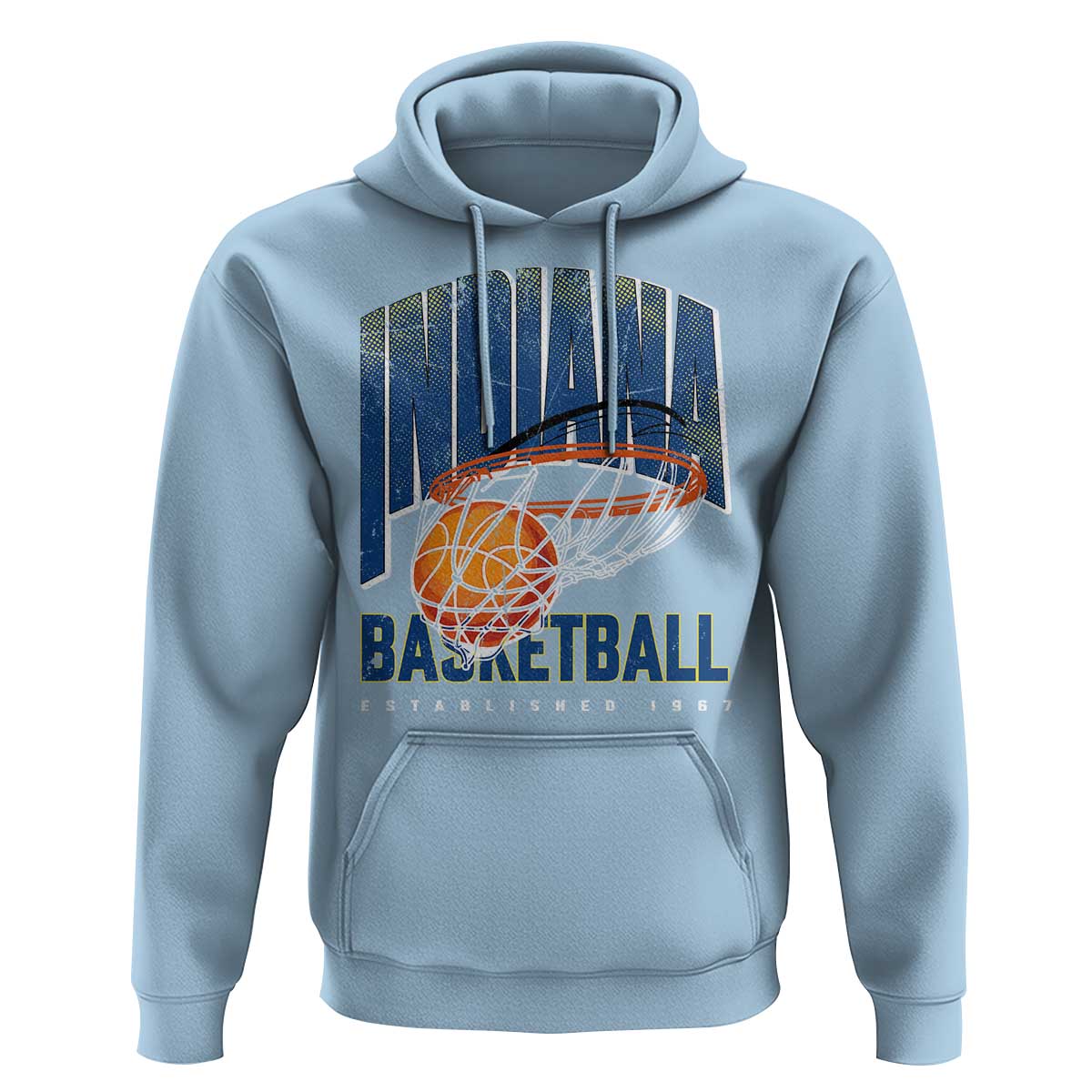 Indiana Basketball Throwback Hoodie Retro Hoop Graphic for IN Fans Since 1967