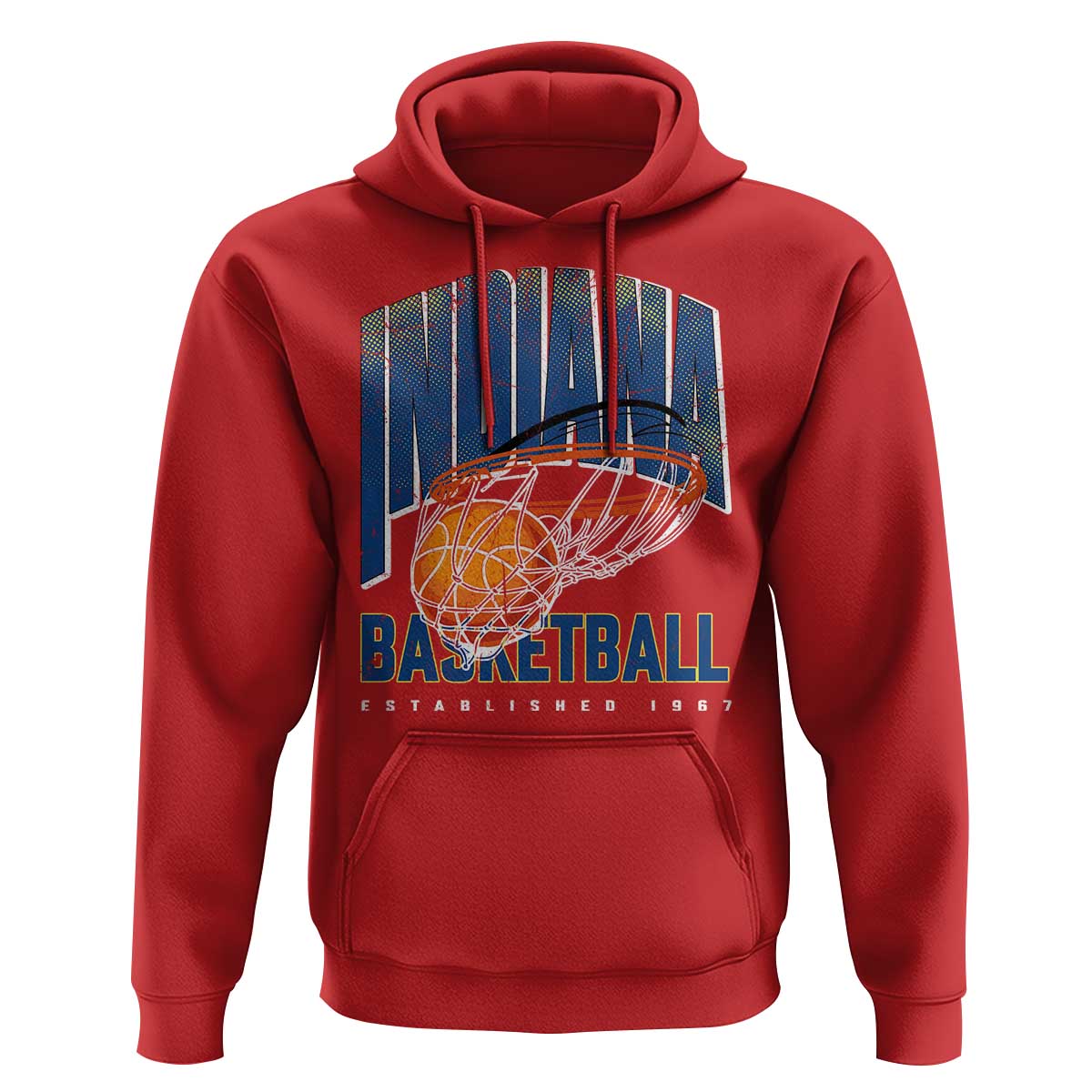 Indiana Basketball Throwback Hoodie Retro Hoop Graphic for IN Fans Since 1967