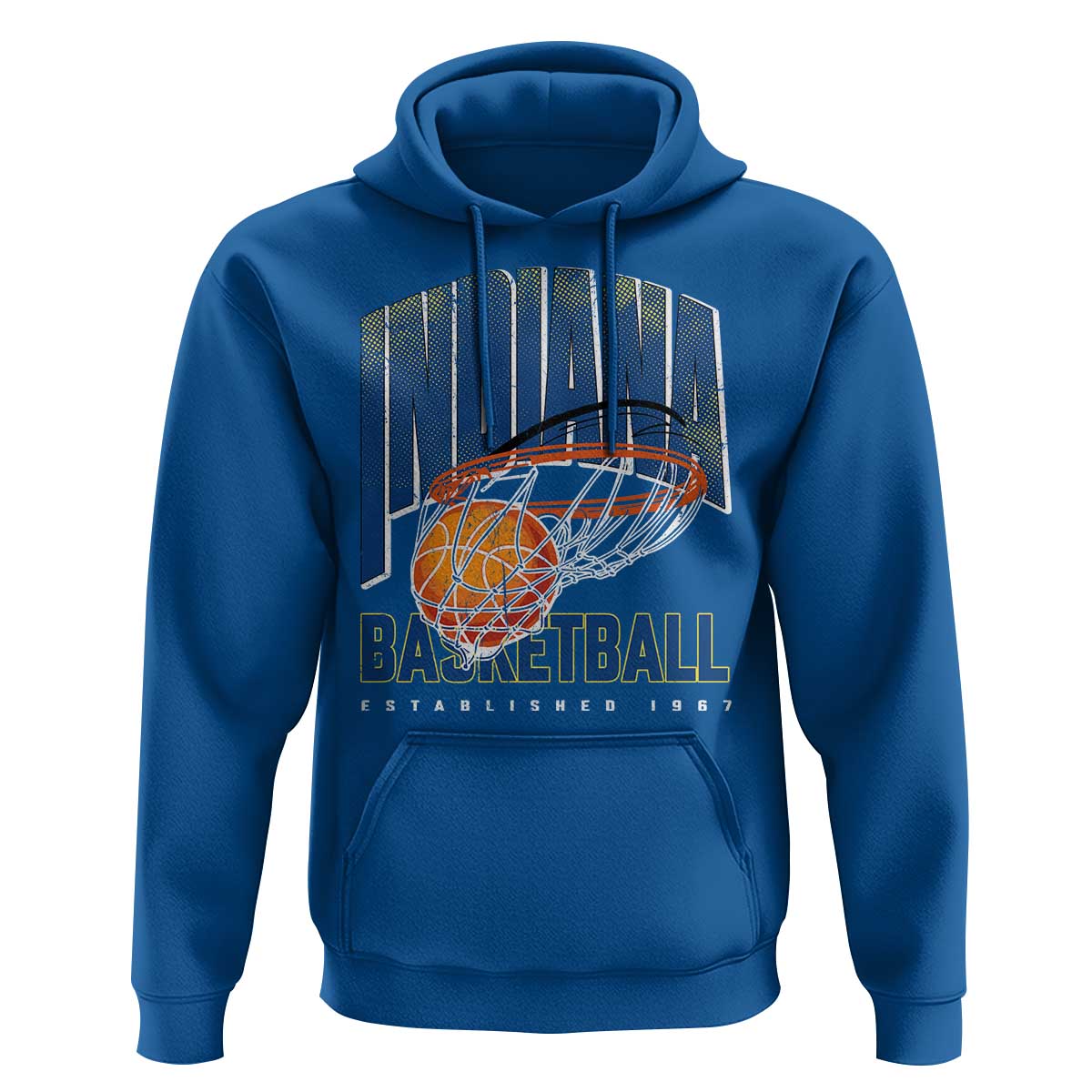 Indiana Basketball Throwback Hoodie Retro Hoop Graphic for IN Fans Since 1967