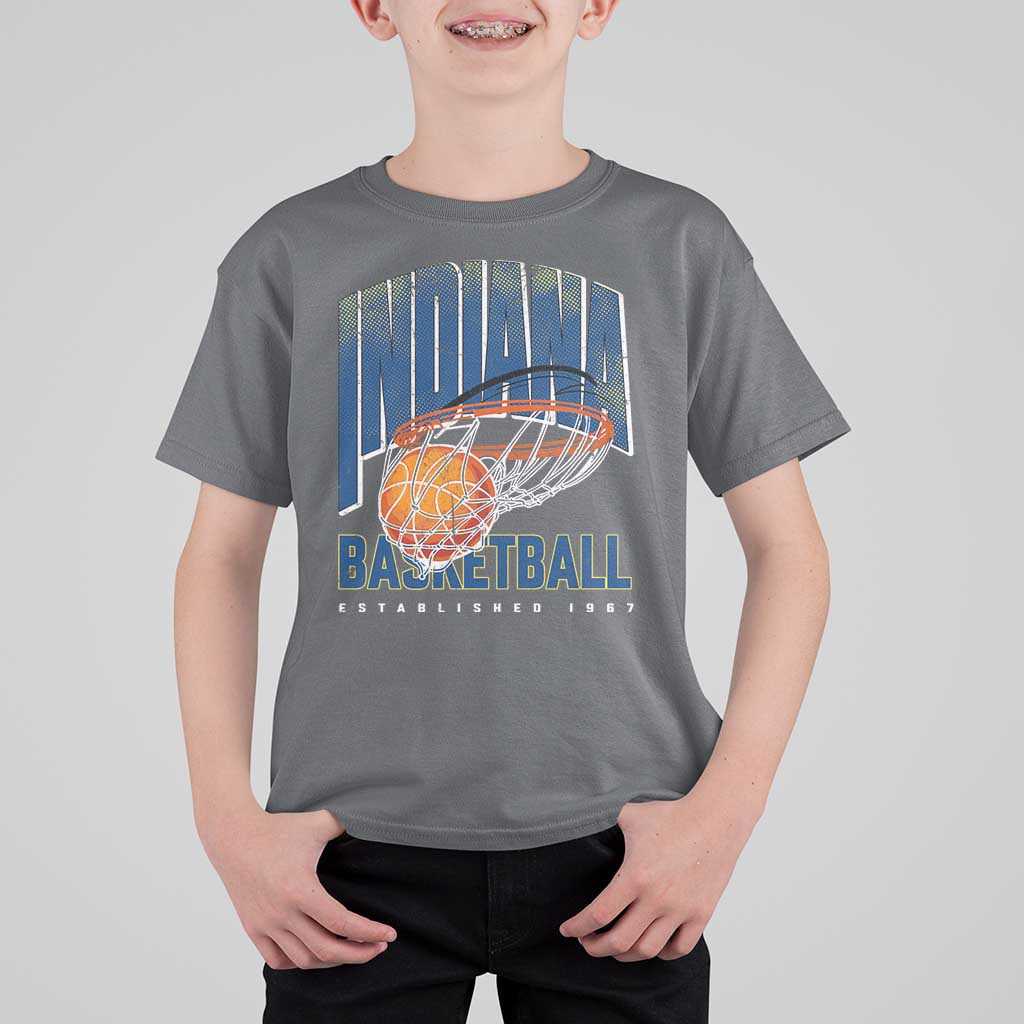 Indiana Basketball Throwback T Shirt For Kid Retro Hoop Graphic for IN Fans Since 1967