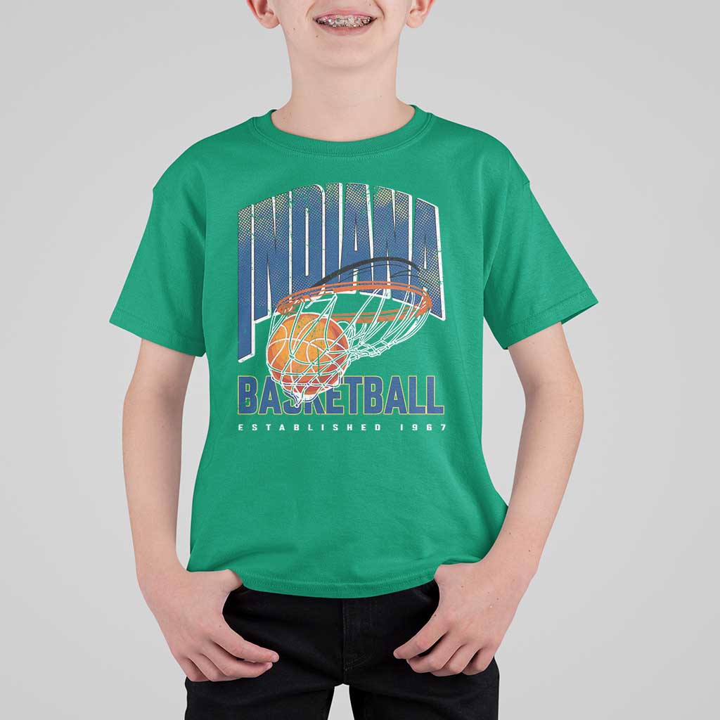 Indiana Basketball Throwback T Shirt For Kid Retro Hoop Graphic for IN Fans Since 1967