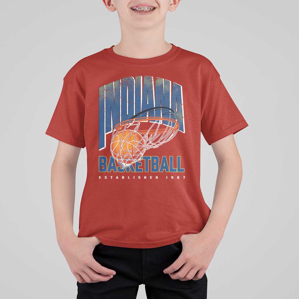Indiana Basketball Throwback T Shirt For Kid Retro Hoop Graphic for IN Fans Since 1967