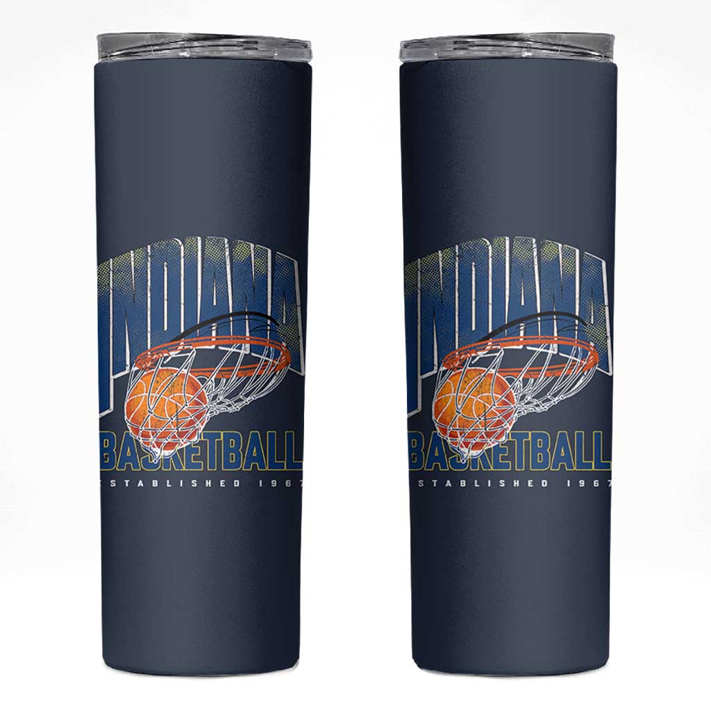 Indiana Basketball Throwback Skinny Tumbler Retro Hoop Graphic for IN Fans Since 1967