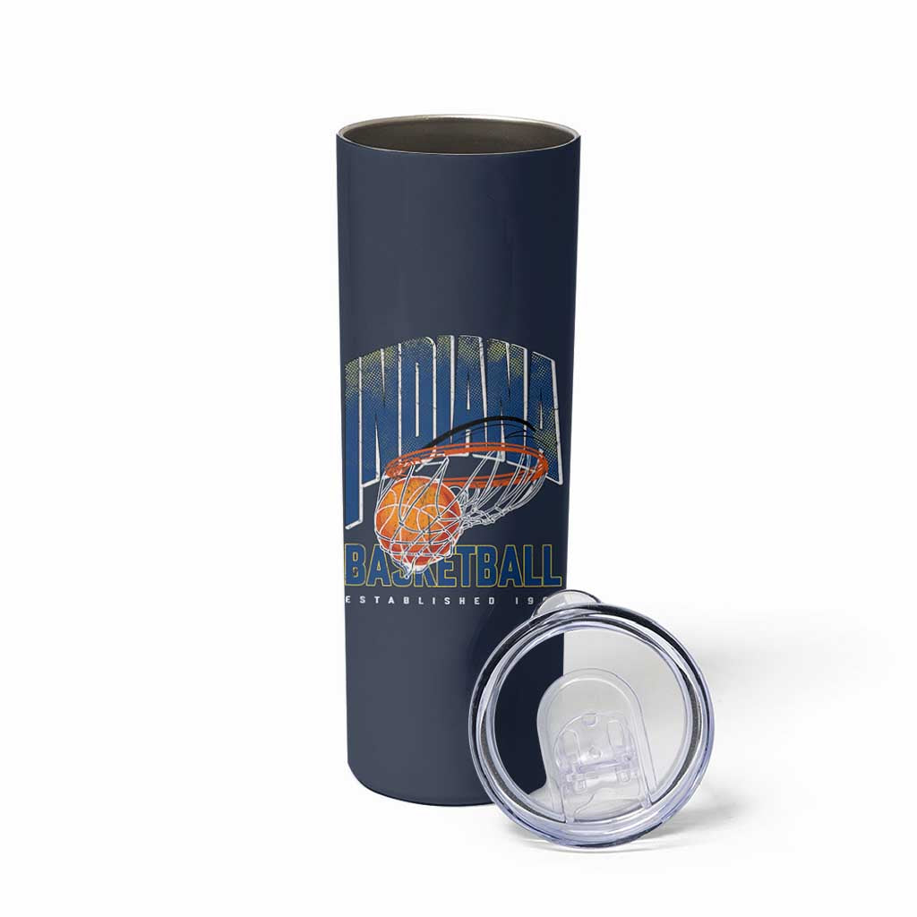 Indiana Basketball Throwback Skinny Tumbler Retro Hoop Graphic for IN Fans Since 1967