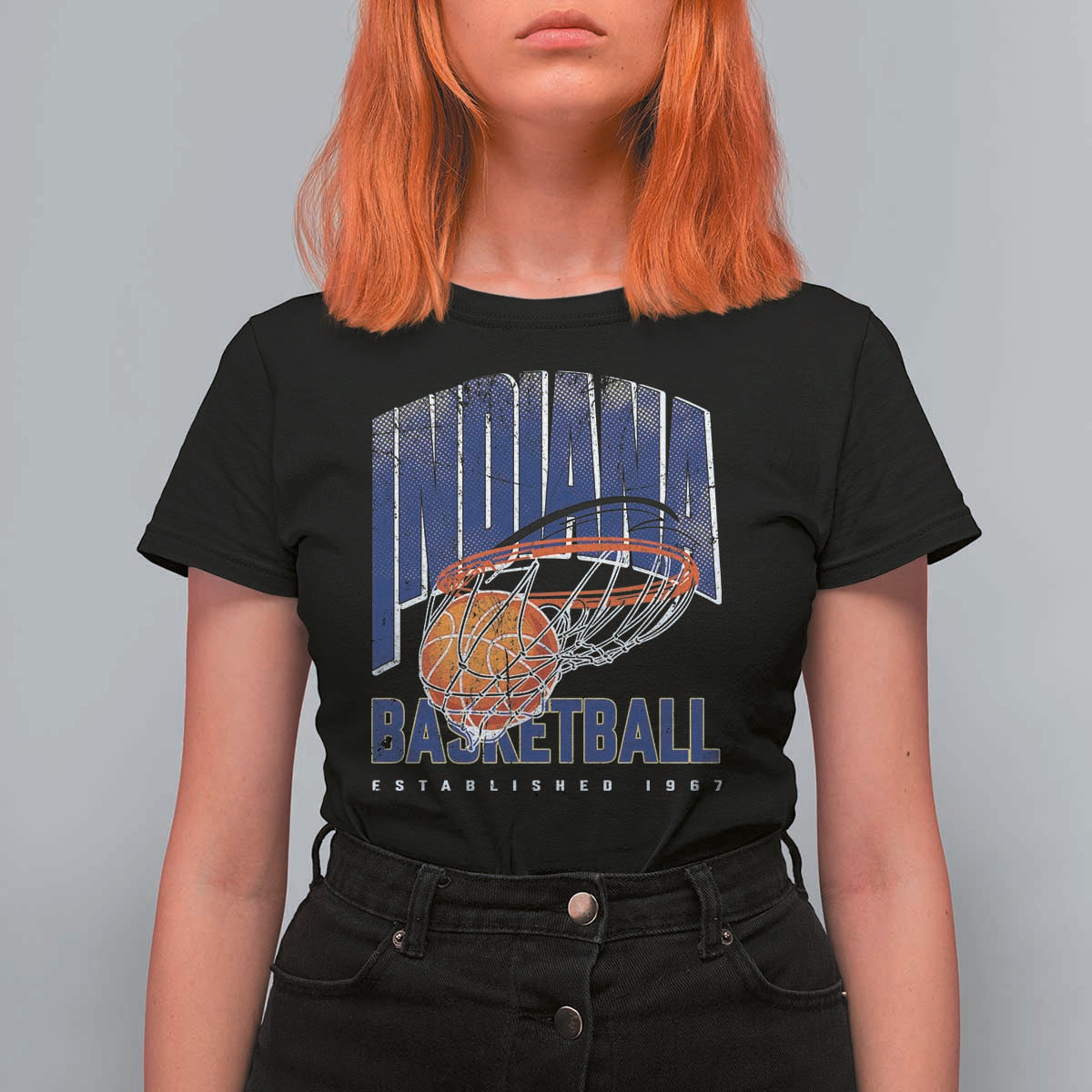 Indiana Basketball Throwback T Shirt For Women Retro Hoop Graphic for IN Fans Since 1967