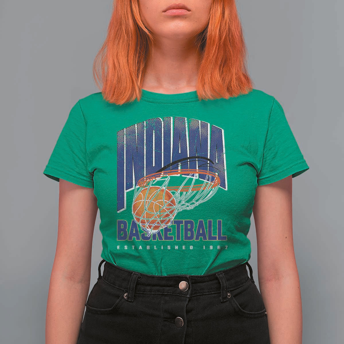 Indiana Basketball Throwback T Shirt For Women Retro Hoop Graphic for IN Fans Since 1967