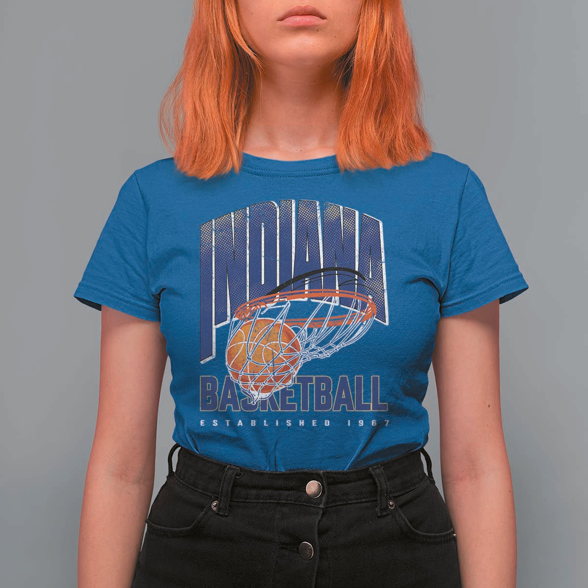 Indiana Basketball Throwback T Shirt For Women Retro Hoop Graphic for IN Fans Since 1967