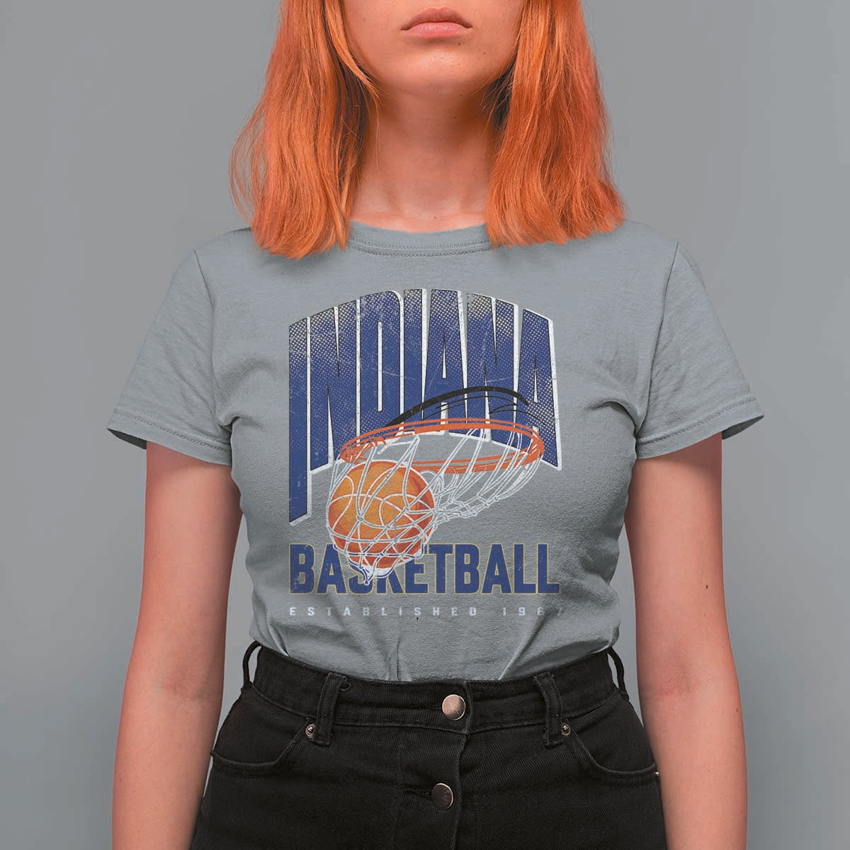 Indiana Basketball Throwback T Shirt For Women Retro Hoop Graphic for IN Fans Since 1967