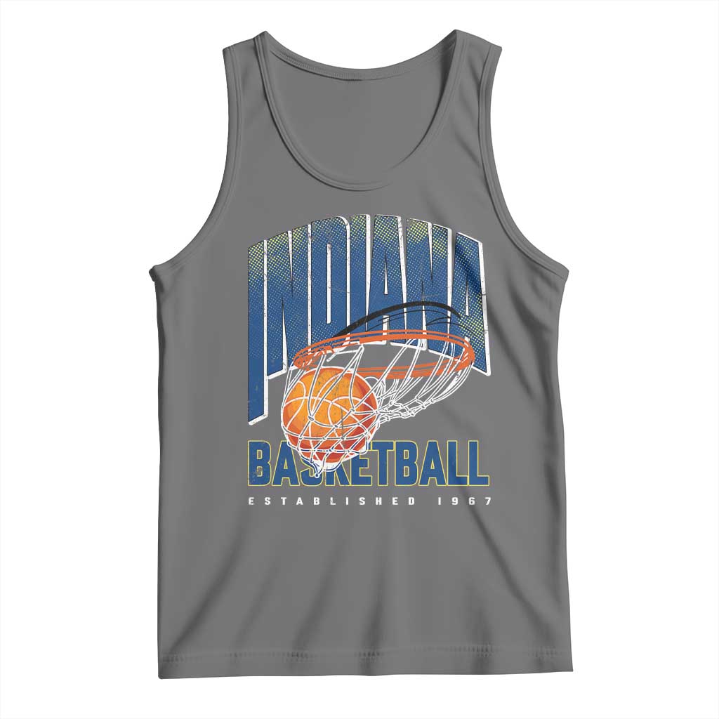 Indiana Basketball Throwback Tank Top Retro Hoop Graphic for IN Fans Since 1967