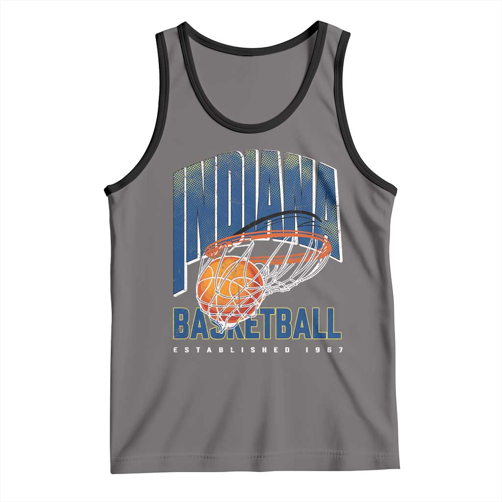 Indiana Basketball Throwback Tank Top Retro Hoop Graphic for IN Fans Since 1967