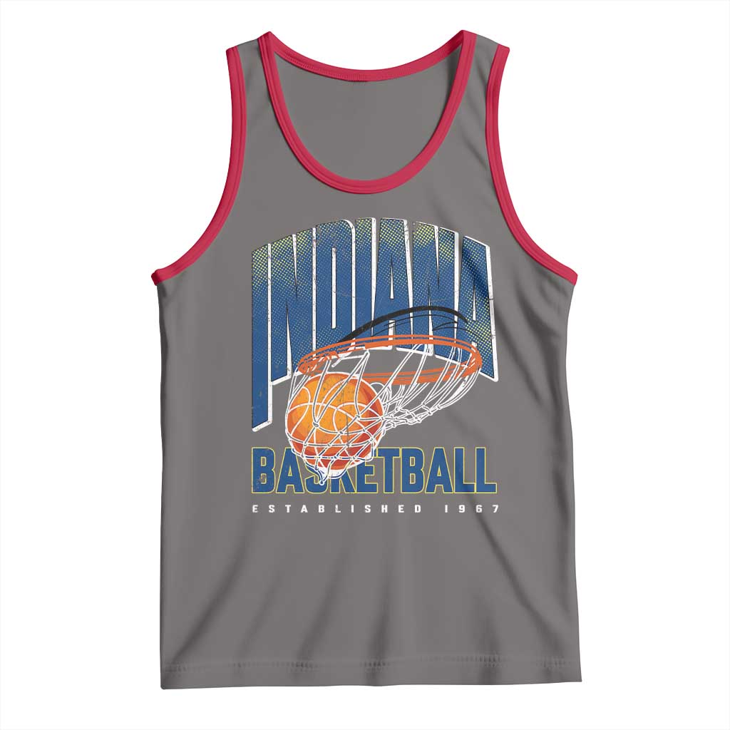 Indiana Basketball Throwback Tank Top Retro Hoop Graphic for IN Fans Since 1967