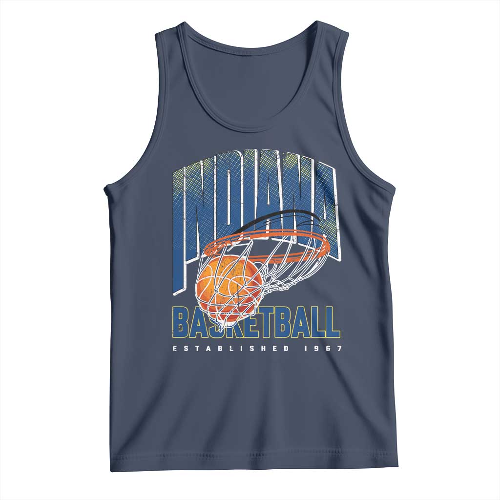 Indiana Basketball Throwback Tank Top Retro Hoop Graphic for IN Fans Since 1967