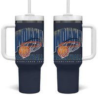 Indiana Basketball Throwback Tumbler With Handle Retro Hoop Graphic for IN Fans Since 1967