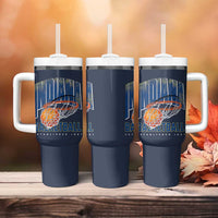 Indiana Basketball Throwback Tumbler With Handle Retro Hoop Graphic for IN Fans Since 1967