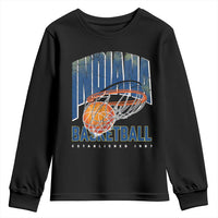 Indiana Basketball Throwback Youth Sweatshirt Retro Hoop Graphic for IN Fans Since 1967